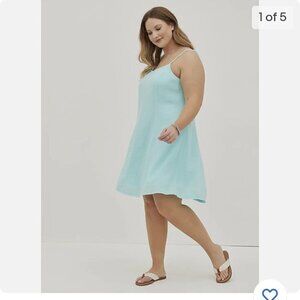 TORRID Midi Pucker Woven Trapeze Dress